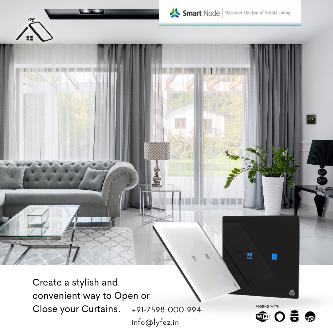 lyfezautonetics's tweet photo. Open and Close your curtains in style with our touch switches.

Enquiries 
+91-7598000994
info@lyfez.in
.
 #SmartHomebySmartNode #smarthome #Smart #smarthome #smartautomation #smartliving #SmartLife #smartautomationsolutions #curtainautomation #windowautomation #gateautomation https://t.co/Lsiy0wT4B3
