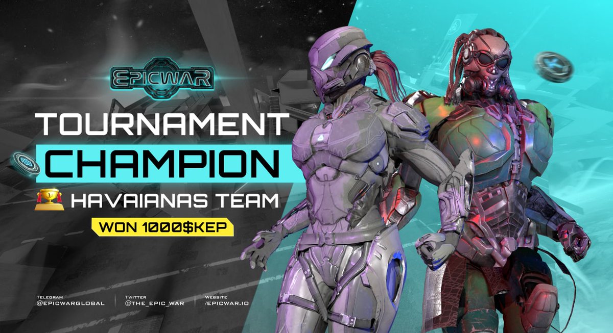the_epic_war's tweet photo. THE CHAMPION OF PVP TOURNAMENT 1: HAVAIANAS TEAM
Congrats on Havaianas team  - won 1000 $KEP in PVP Tournament 1
All 12 teams had excellently passed all the dramatic matches
Thanks all ❤️
Are you waiting for PVP TOURNAMENT 2 with the BIGGER PRIZE? https://t.co/y26dEFaVFX