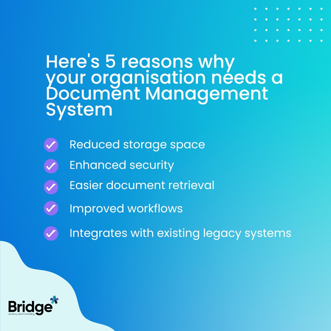 AdvisoryBridge's tweet photo. How can businesses navigate document management challenges and remain productive?
Reach out to us via info@bridge-it.biz for a customized solution mapping.

#dms #documentmanagement #tech #digitaltransformation #srilanka https://t.co/ULNeQXr6C7