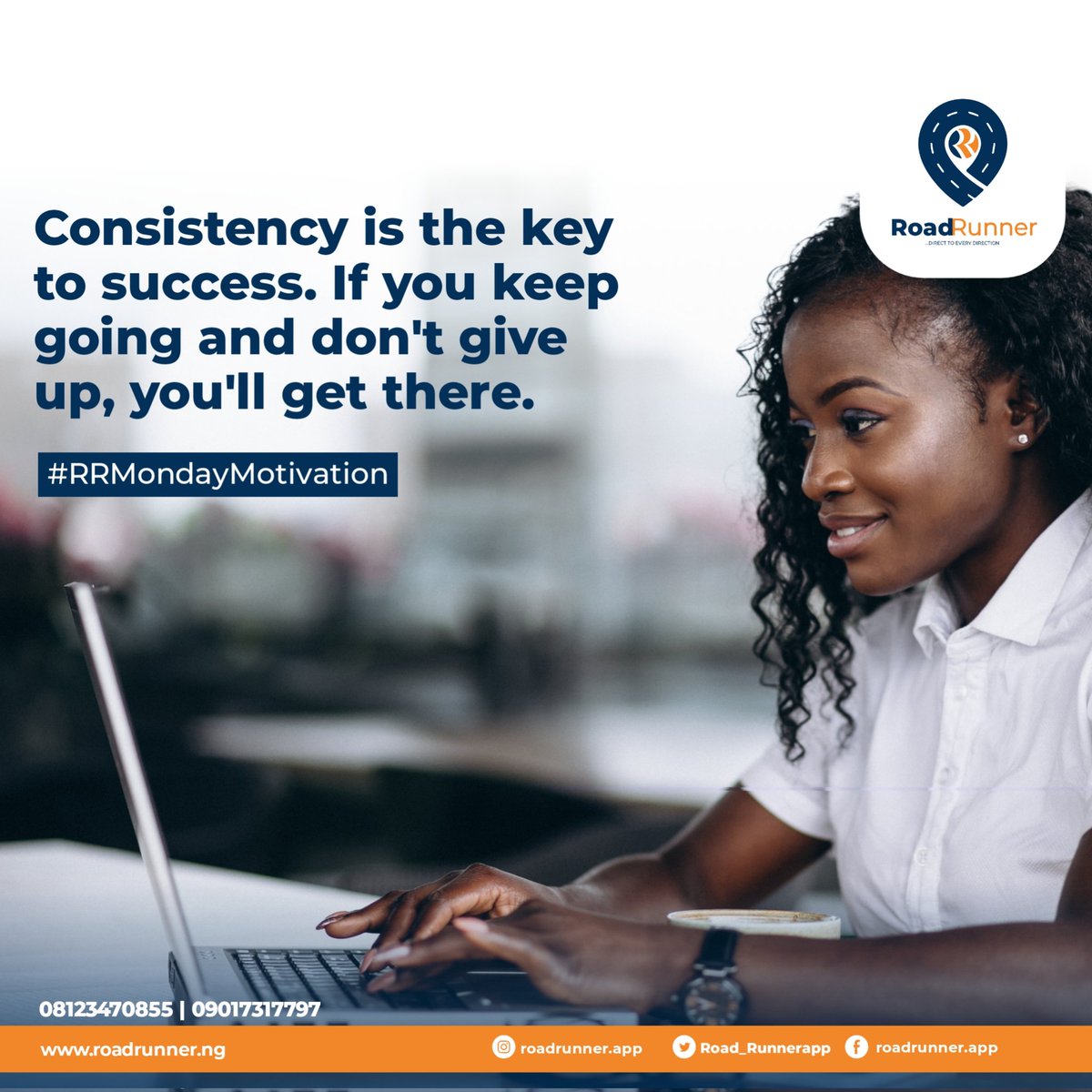Road_Runnerapp's tweet photo. Stay consistent on the right thing, don't give up and success is sure. We're rooting for you.
Cheers to a pleasant week.
#motivation #roadrunner #roadrunnerapp #techanddelivery #logistics https://t.co/Ab4O5T6H64