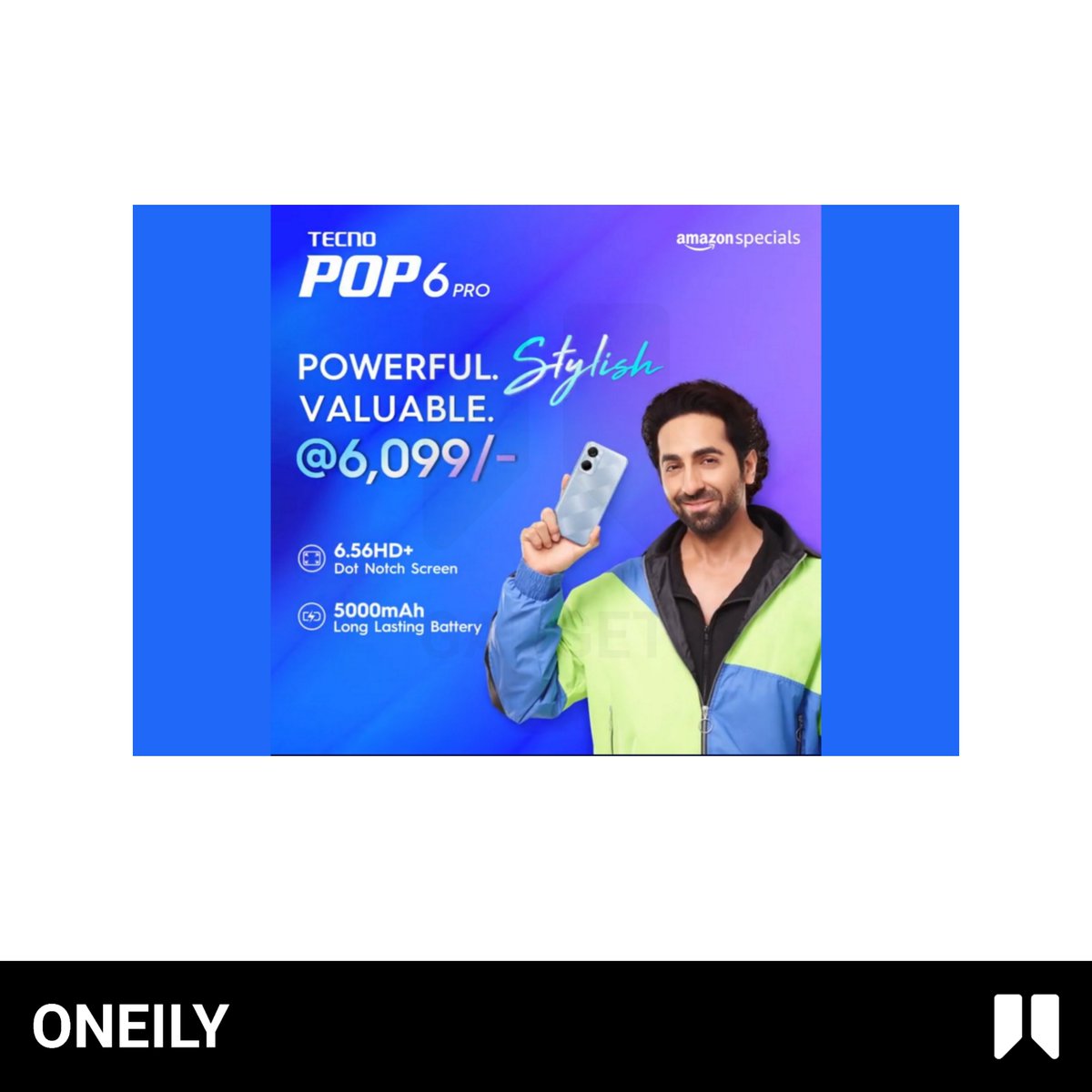 OneilyGadget's tweet photo. TECNO POP 6 Pro launched at special launch price of ₹6,099 exclusively on Amazon.

#TECNO #TECNOMobile #TECNOPOP #POP6Pro https://t.co/eMj0iETIBL