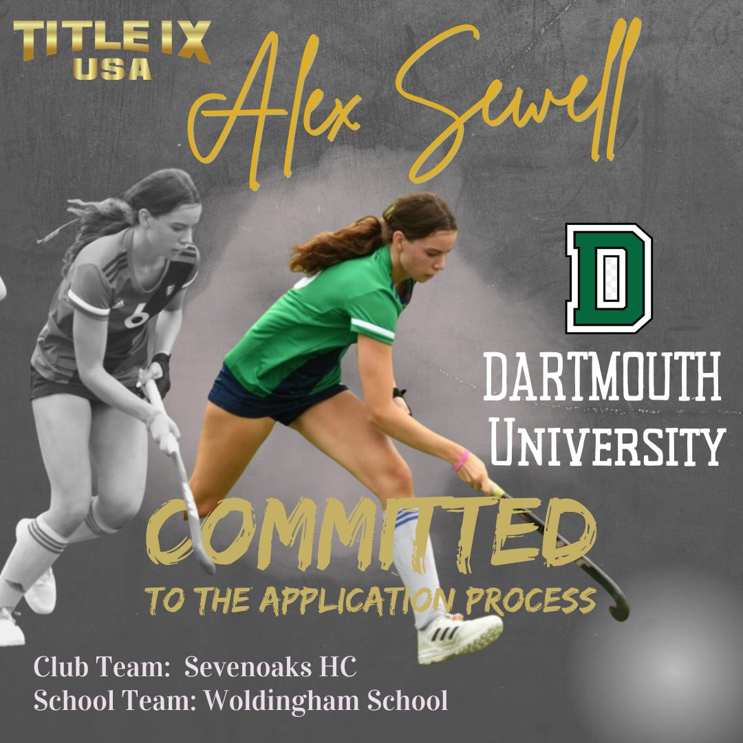 🚨 Commitment Alert 🚨 

Congratulations to TitleIXUSA Tiger Alex Sewell on her commitment to the application process with <a href="/DartmouthFH/">Dartmouth Field Hockey</a> 

We are so incredibly excited for you to start in the Fall of 2023. 

@WoldinghamSch 
<a href="/SevenoaksHC/">SevenoaksHC</a>