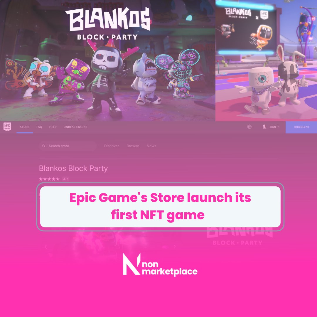 First NFT game on EPIC Store~~
Can NFT become more mainstream? 🤔

-NON Reporter

#nft #nonmarketplace #web3 #GameFi #BlankosBlockParty