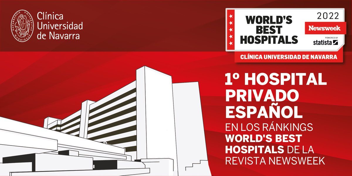 ClinicaNavarra's tweet photo. La Clínica Universidad de Navarra, primer hospital privado español del mundo en los rankings mundiales de @Newsweek por 3ª vez consecutiva
https://t.co/GBomrlUkmr 
Orgullosos de las increíbles personas que lo hacéis posible: pacientes y familiares, profesionales, partners
GRACIAS https://t.co/1sZNnP9gzc