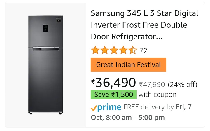 SwetarajB's tweet photo. What is  purchase limit for buying products through Full KYC Amazon Pay Wallet Balance?

Can I buy this refrigerator through Full KYC Amazon Pay Wallet Balance?

@amazonIN @amazon @amazonIN @amazonpay https://t.co/me5bhnlXrN