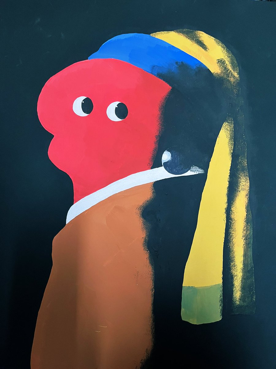 「真珠耳飾りのえび #GIFの伊豆見絵画展 」|伊豆見のイラスト