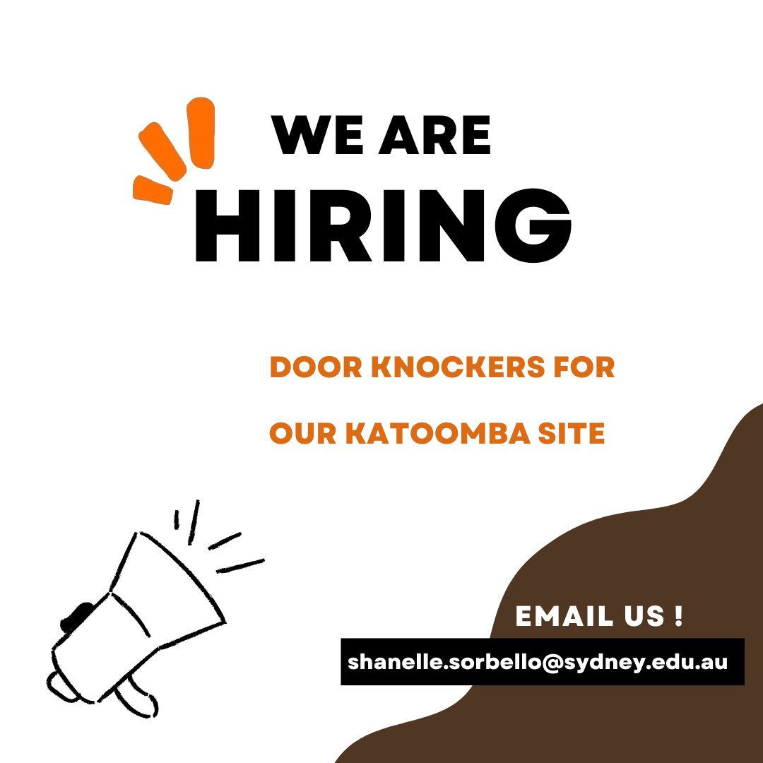 Katoomba is one of our upcoming sites and we are seeking to employ door knockers to help with recruiting participants.
Job Description in the link:
aeehs.com/_files/ugd/689…
If you know anyone who would be interested in the position please feel free to forward this post.