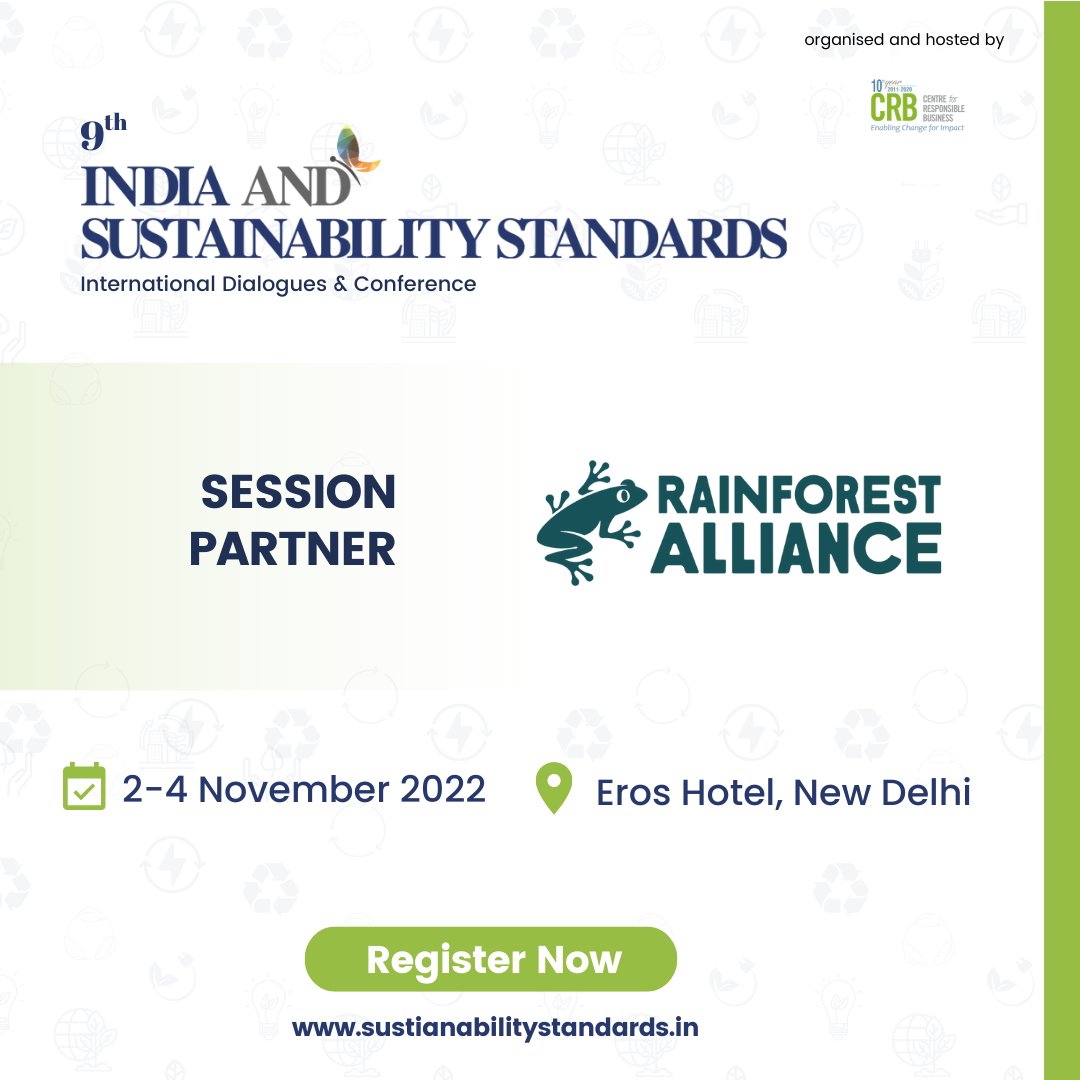 Centre4RespBiz's tweet photo. We are thrilled to announce that @RnfrstAlliance will be joining us as #sessionpartner for #CRBISS2022
Register Today: https://t.co/rrB04b28CA
#sustainability #conference #CRBISS2022 #SustainabilityConference #SustainabilityEvent #CRB #SDGs #SustainableDevelopment https://t.co/Eo5kF9zRi0