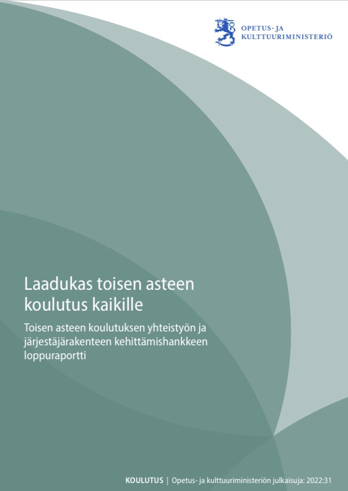 Toisen asteen koulutuksen kehittämishankkeen loppuraportti luovutettiin opetusministeri Li Anderssonille. Raportissa esitetään toimenpide-ehdotuksia, joilla ”varmistetaan lukio- ja ammatillisen koulutuksen saatavuus ja laatu myös tulevaisuudessa”: julkaisut.valtioneuvosto.fi/bitstream/hand…
<a href="/oajry/">OAJ</a>