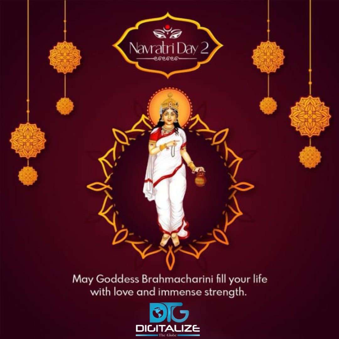 DT_Globe's tweet photo. Navratri Day 2 The second day of Navratri celebrations is dedicated to Mata Brahmacharini, Goddess of Penance.Brahmacharini Mata is believed to bestow her devotees with wisdom and knowledge.

#navratriday2 #navaratri  #indianfestival  #NavratriFestival #digitalizetheglobe #dtg https://t.co/RND8sA9PkI