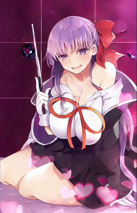 smug(ドヤ顔) + open mouth(口を開ける) + half-closed eyes(半開きの目)はマジ魔法の言葉。
右る氏の記事めっさ役に立つ・・・
#trinart 