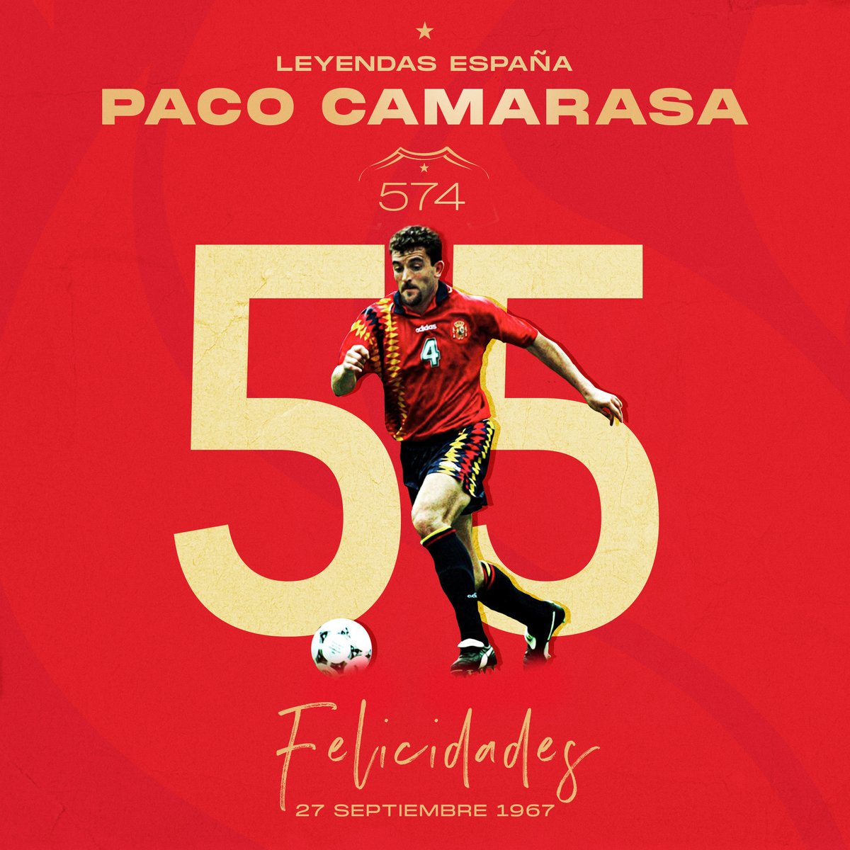 leyendasespana's tweet photo. 🎁🎂EL DÍA DE... 
Paco Camarasa

🗓️Hoy cumple 5⃣5⃣
Per molts anys!🥳
Dorsal de #LeyendasEspaña 574

▶️Histórico central del @valenciacf, con el que ganó una Copa del Rey, fue 14 veces internacional con la @SEFutbol, con la que participó en el Mundial de EEEU '94.

#SomosEspaña 🇪🇸 https://t.co/OyAkskdPyW