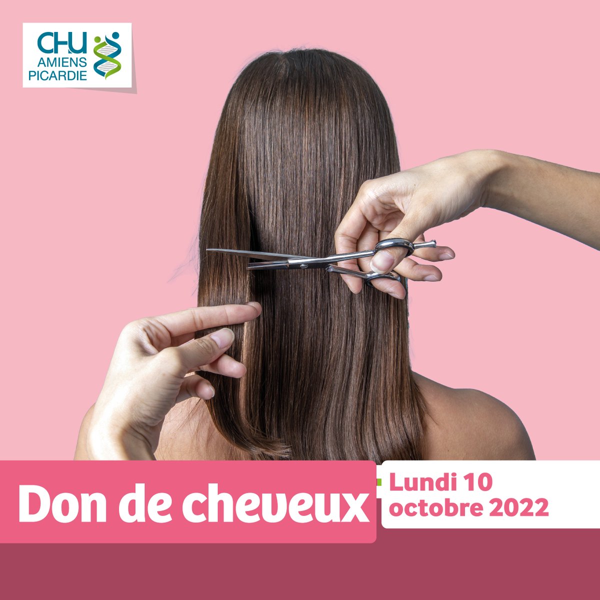 CHUAmiens's tweet photo. [#OctobreRose] Don de cheveux pour l'association #SolidHair 🎀

💇 Sur cheveux naturels et propres, le Salon Emmanuelle Coiffure proposera une coupe de cheveux de 25cm minimum :
🗓 Lundi 10 octobre
🕖 9h à 17h
📍 Hall du #CHUAmiens

⬇️ PLUS D'INFOS ⬇️
https://t.co/LqHA7GZv9p https://t.co/OlRmlOGXL9