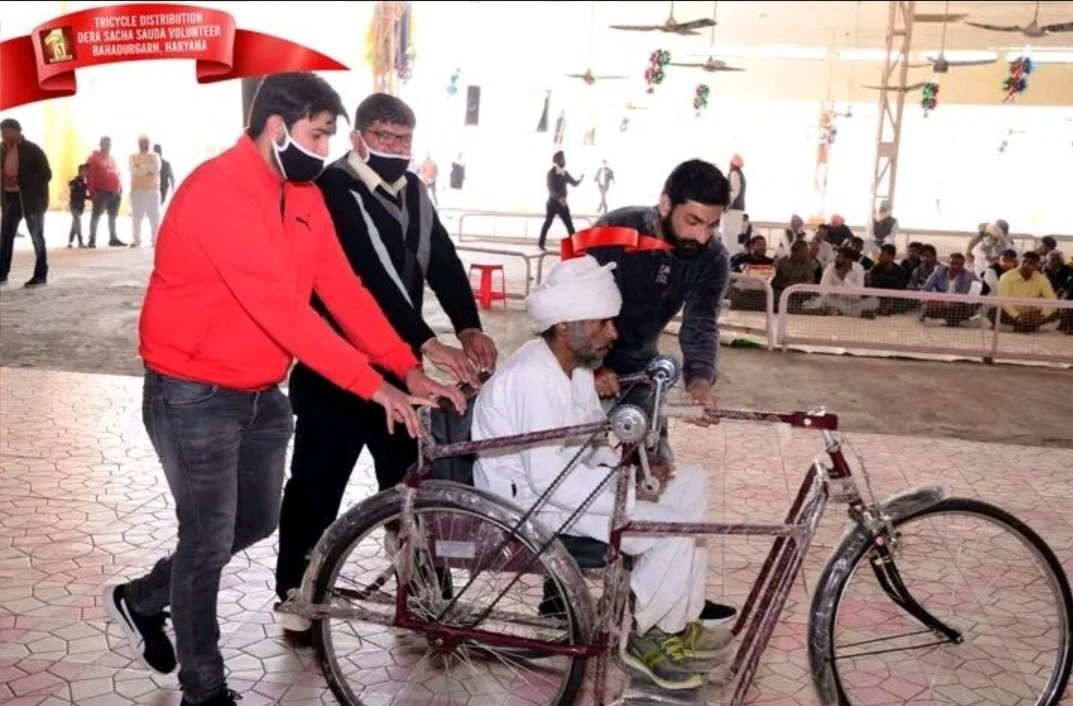 The Dera sacha sauda celebrates every festival with social reforms. In this way wheelchair and calipers are provided to handicapped people under SATHI MUHIM with blessings of saint Gurmeet Ram Rahim Ji. #CompanionIndeed