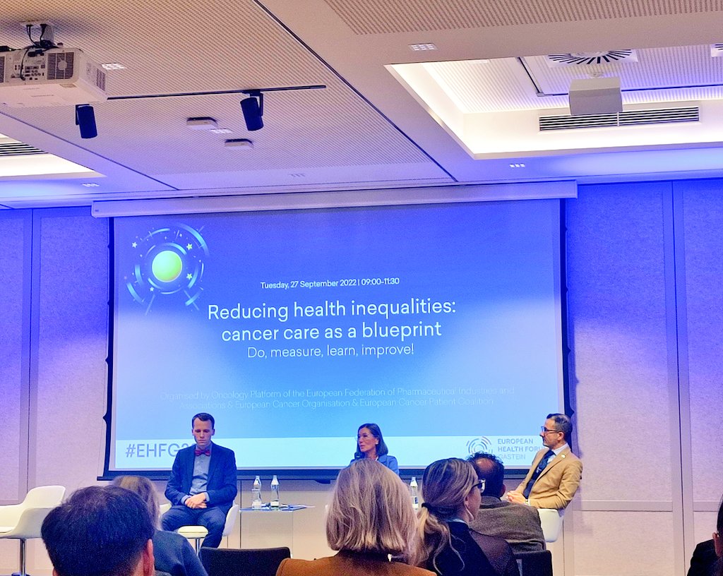 AthanasiosFilip's tweet photo. Good morning day 2 of the #EHFG22! We expect a full agenda of interesting sessions @GasteinForum. Let's start our exciting day with "Reducing health inequalities cancer care as a blueprint" Organised by oncology platform of @EFPIA @EuropeanCancer @cancereu https://t.co/7xHOfc8QK4