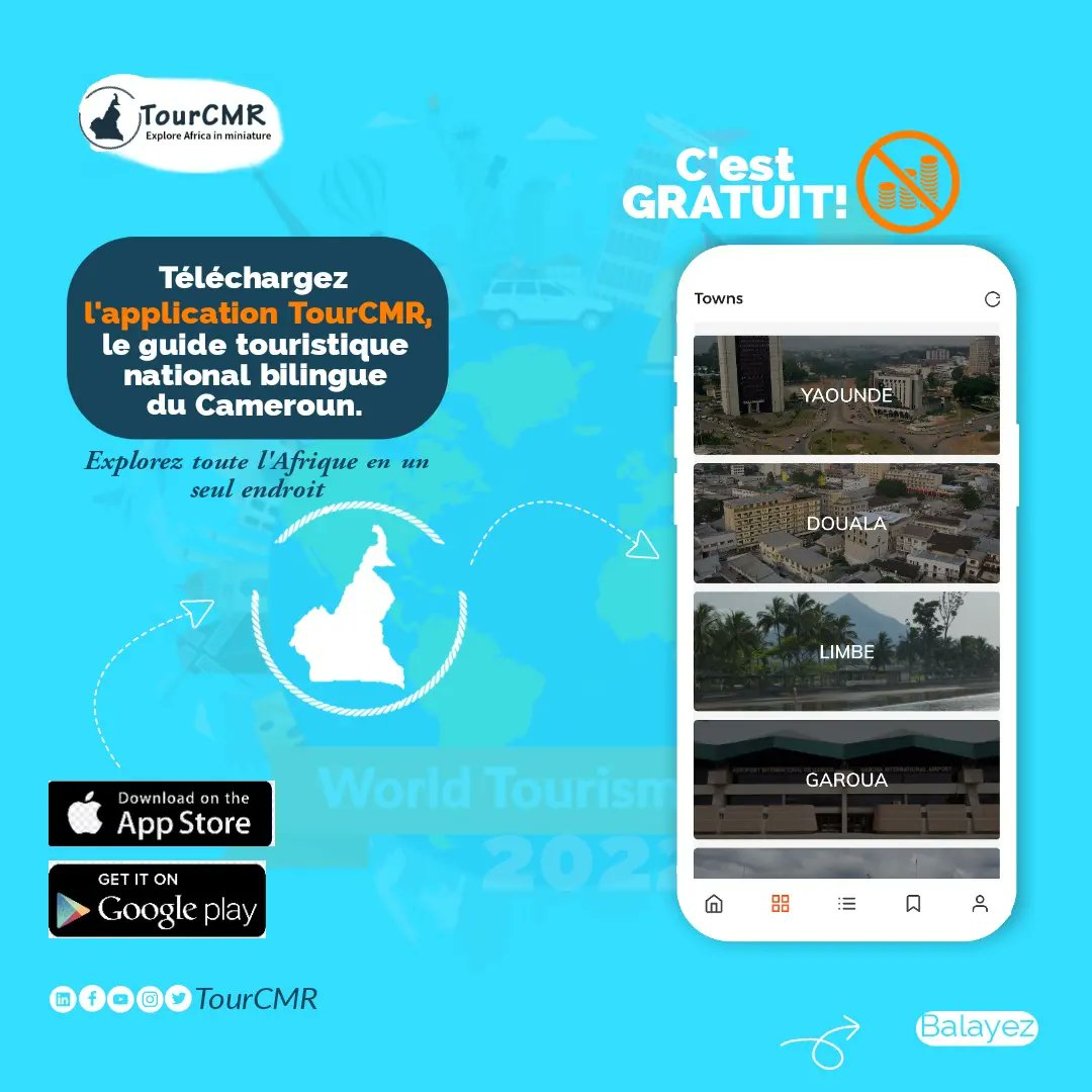 TourCmrApp's tweet photo. #WorldTourismDay 
#WorldTourismDay2022 
#TourCMR https://t.co/WQpxvJMBz5
