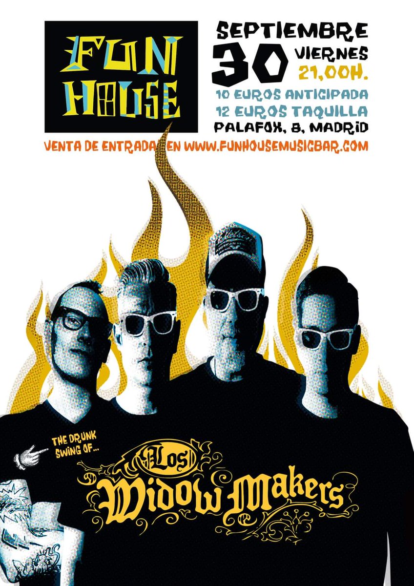 El 30 de septiembre en <a href="/FunHouseMadrid/">Fun House Music Bar</a>, Madrid. Pilla tus entradas anticipadas a 10 pavos en su página web.
funhousemusicbar.com