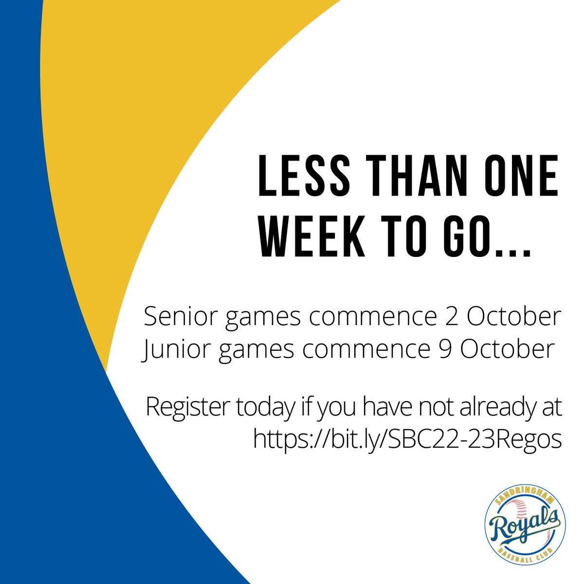 SandyRoyalsBC's tweet photo. Only 5 more sleeps!  Come down to the Club and support the Royals in their season openers. 
Reminder to all coaches, volunteers, and players to register at https://t.co/7kETCUVy7h
#sandybaseball https://t.co/CPW55bPqon