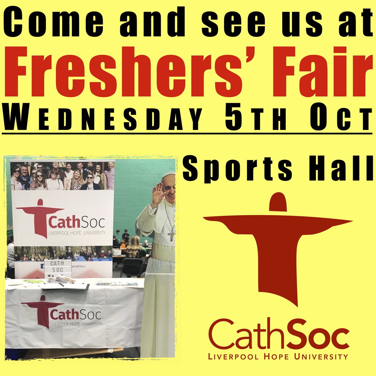 hopecathsoc1's tweet image. Don't forget to come visit our table at Freshers' Fair next week, Weds 5th October, in the Sports Hall of the Hope Park Campus! #NewTerm #Catholic #CathSoc #FreshersFair #Freshers #LiverpoolCity #LiverpoolHope @LiverpoolHopeUK