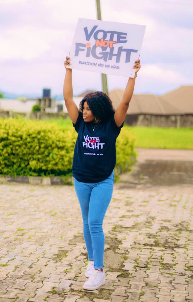 Queen_Thacher's tweet photo. It’s my birthday and this is my message to Nigerians. Vote Not Fight, Election no be war!!! @D_Pacesetters @NDI   #cheating Tinubu Falz Northern Elders Forum • David Hundeyin • Arise TV • Festus Keyamo  • Abuja • Rufai • Buhari • ASUU and FG https://t.co/VQ3aMP3SET