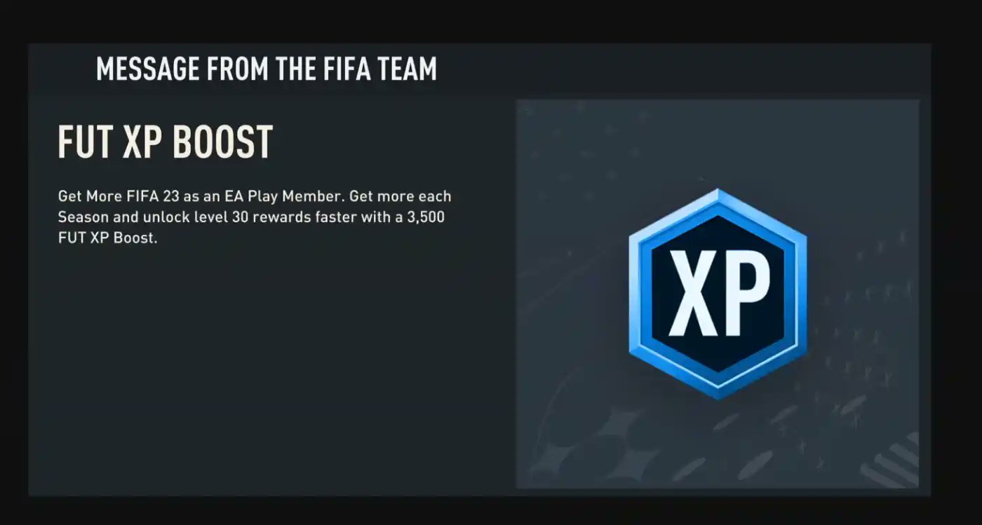EA have sent out MORE EA Play 3,500 XP to FIFA 23 players who