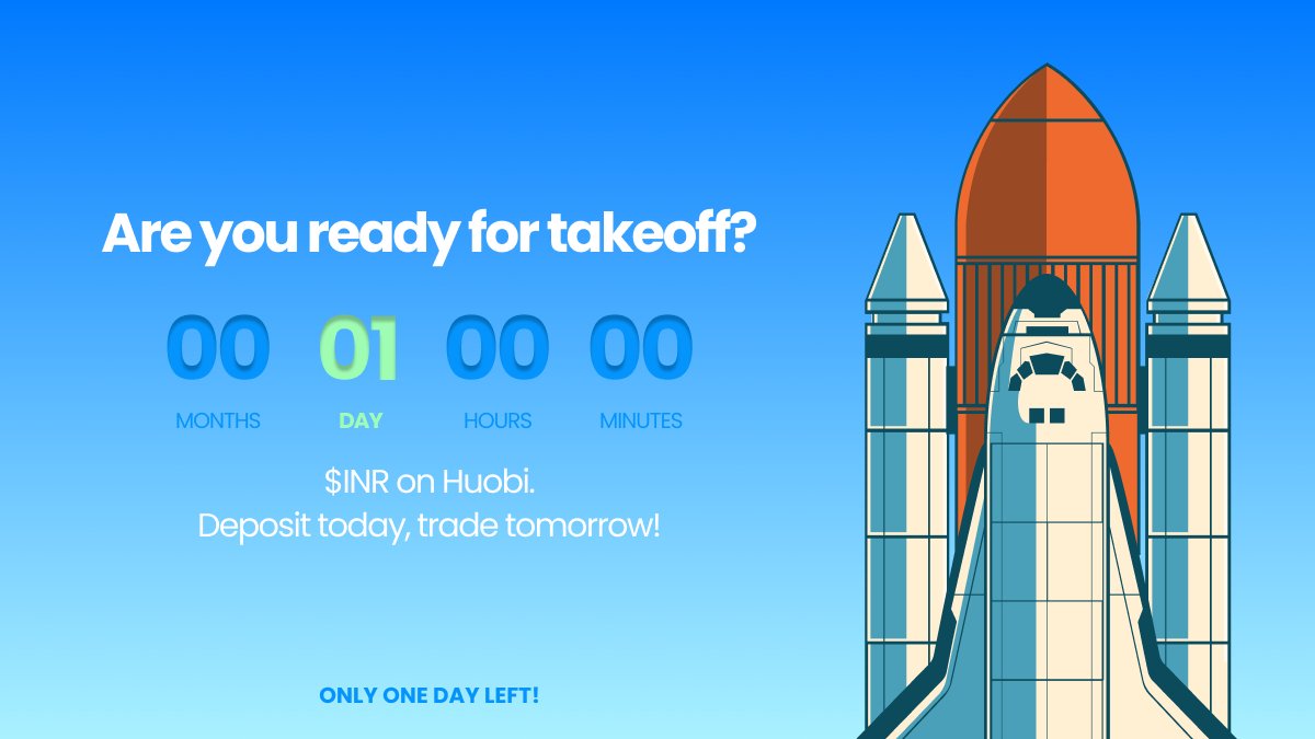 IneryDLT's tweet photo. Do you have your deposits on #Huobi ready? Don't miss our takeoff. 1 day left to trade $INR on @HuobiGlobal. #trade #inerytoken #huobi #newlisting #cryptocurrecy https://t.co/12ze3fYtxa