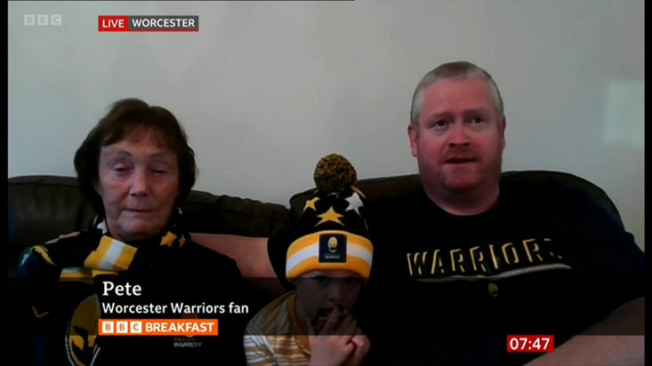 BigBreakers's tweet photo. This morning we took @WorcsWarriors plight to @BBCBreakfast Featuring my wonderful Mum, mentions for @WarriorsTicket &amp; @JamieShillcock, photo of @NickSchonert &amp; @SimonJKerrod and of course, William's bottom lip! You can watch it on iPlayer from 07:46 https://t.co/UmJDasqQHb #coyw https://t.co/naVN1F370Z