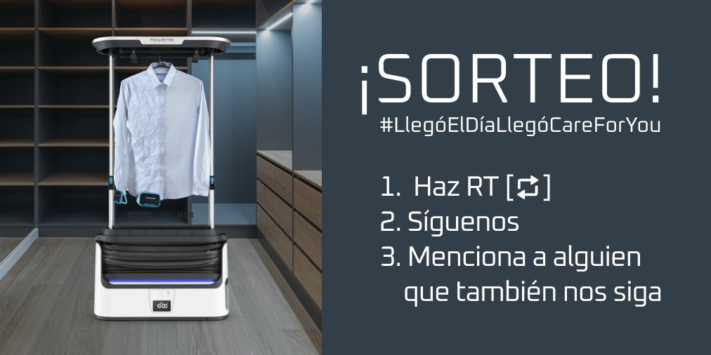 Rowenta_ES's tweet photo. 🔴 #SORTEO #LlegóElDíaLlegóCareForYou
🎁 Sorteamos 1 Care For You entre todos los canales de ROWENTA España: Facebook, Twitter e Instagram.

Haz [RT+Follow] y menciona a alguien que también nos siga
📆 Tienes tiempo hasta el 06/10 incluido.

¡Suerte! https://t.co/I5WGuqH92z