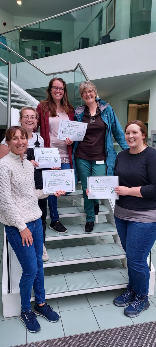 irishgreenlabs's tweet image. During June 2022 6 labs from Earth and Ocean Sciences in the University of Galway received Green lab accreditation, 4 received green accreditation and 2 received a platinum level. They looked at chemical & plastics waste disposal power usage and efficient use of cold storage.