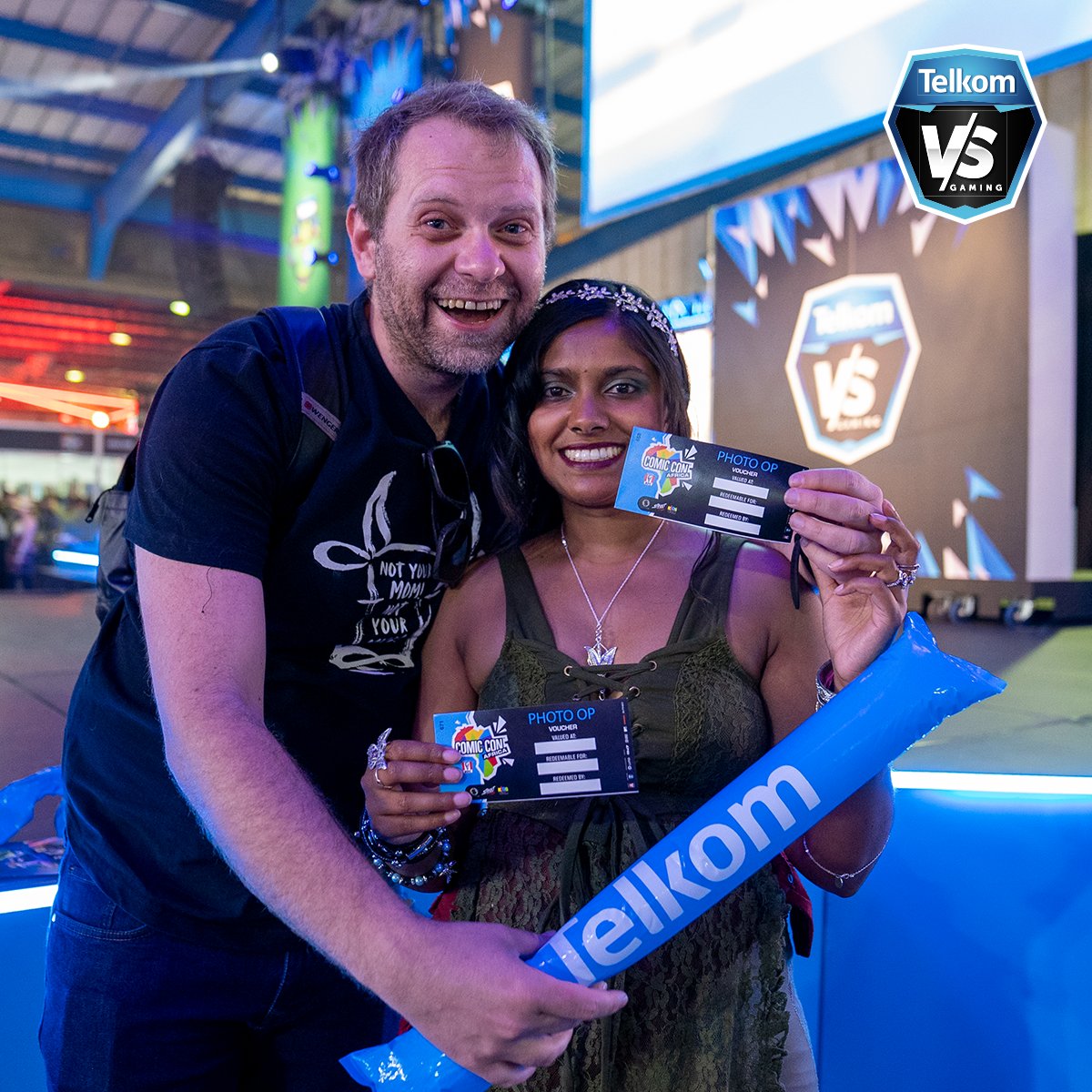 TelkomONE's tweet photo. What an EPIC experience! Thank you @ComicConAfrica for bringing such an incredible event to life once again! Check out some of our winners below. We hope you're enjoying endless entertainment on our #TelkomONE platform. ๐๐ #TelkomXComicCon #ONEHero https://t.co/59OF0D9PwJ