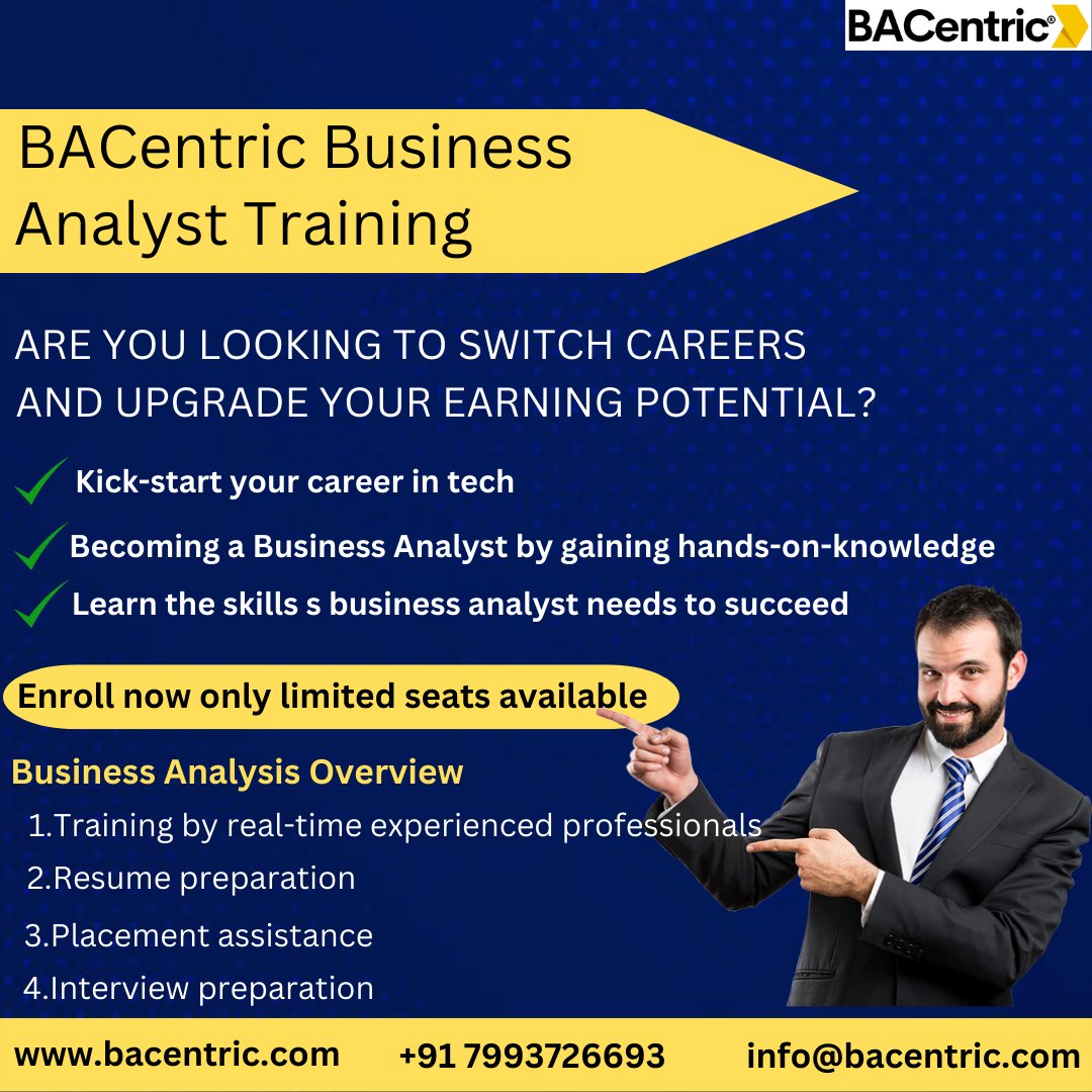 Would like to earn 6 Digits amount, But you don't know where to start, We are here to help you. Register with us.

#businessanalysis #businessanalyst #training #online #courses #onlinecoaching #onlinetraining #placement #jobs