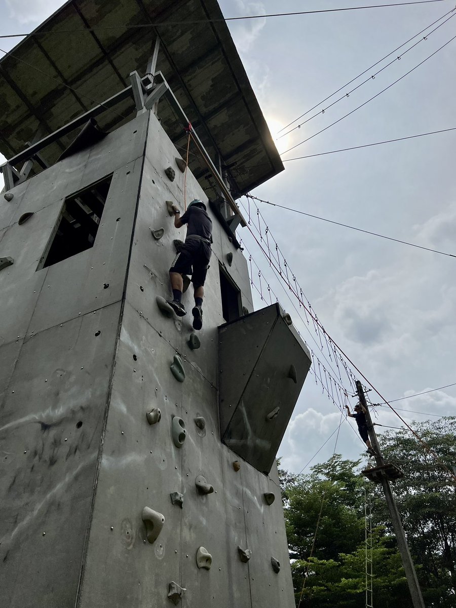 robGteacher's tweet photo. Great to visit the F Block residential in Khao Yai.  Trekking and camping, bushcraft, cooking, and high ropes course on offer today. A lot of students challenging themselves and supporting each other. @RugbyThailand #TheWholePerson https://t.co/O5ZyieKuet