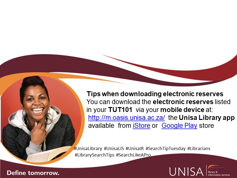 UnisaLibrary's tweet photo. #UnisaLIS #UnisaIR #SearchTipTuesday #Librarians 
 #LibrarySearchTips #SearchLikeAPro https://t.co/2Id65ovBgt