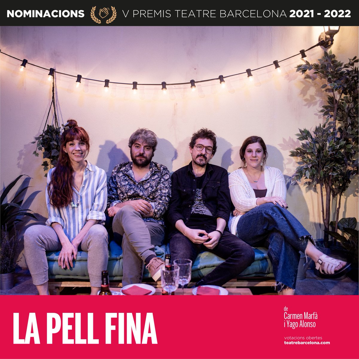 SalaFlyhard's tweet photo. Avui coneixerem les guanyadores dels #PremisTB @BarcelonaTeatre , on comptem amb 4 produccions nominades 🥰
🌟La pell fina i Ovelles, de @yagoalonsot i @carmenmarfavi
🌟Família (im)possible, de Carol López
🌟NUA, d' @AnnM_Perello i Andrea Ros dir. @AranMarta
Molta sort a tothom! https://t.co/KavN71C6D4
