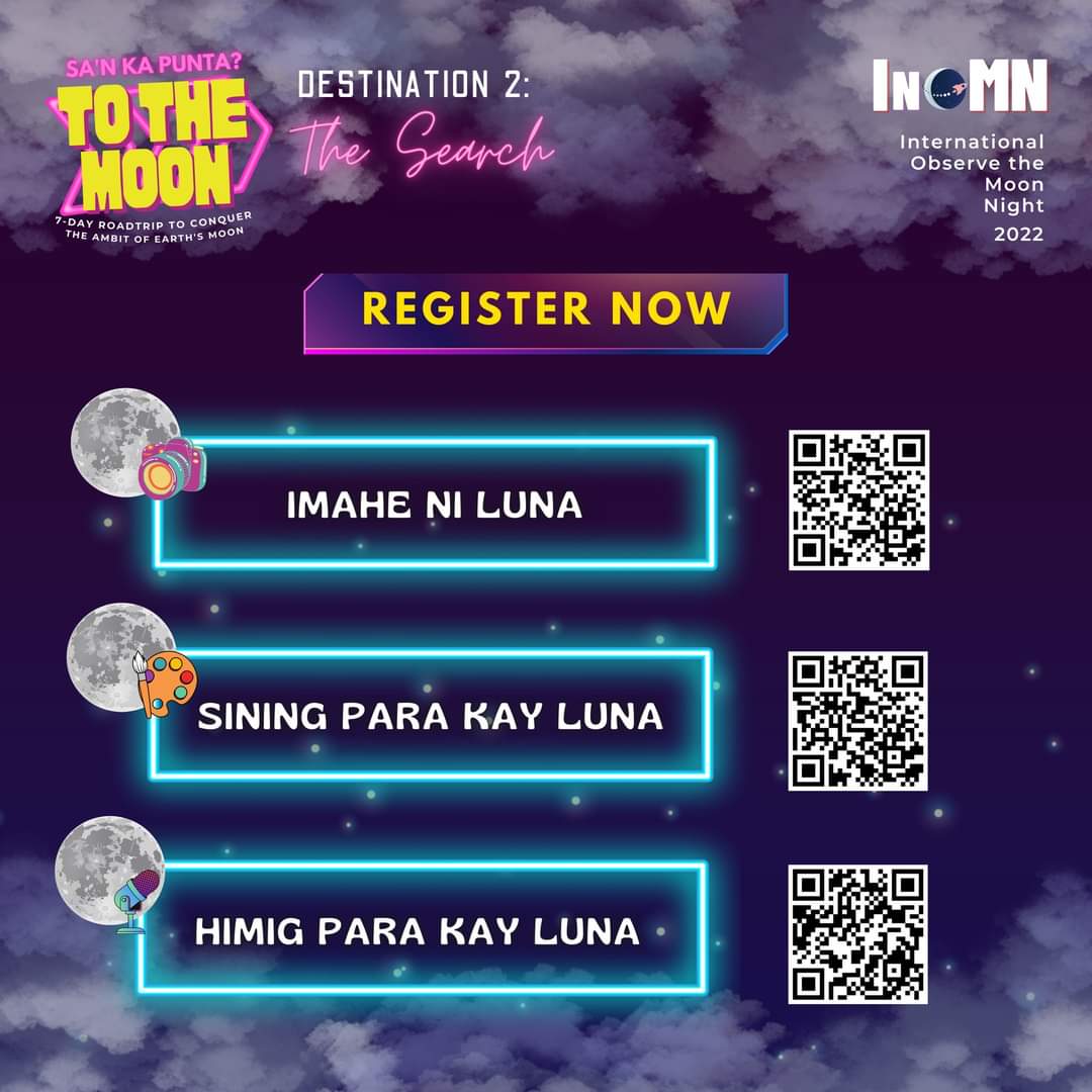 gudecarts's tweet photo. you may also visit our group's facebook page to know more about our InOMN (International Observe the Moon Night) 2022 event

FB PAGE LINK: https://t.co/t4zjeNkfSU

we are also hosting contests!
READ MORE HERE: https://t.co/8ZaxcKLDkG
#InOMN2022 https://t.co/xew2eSZcFM