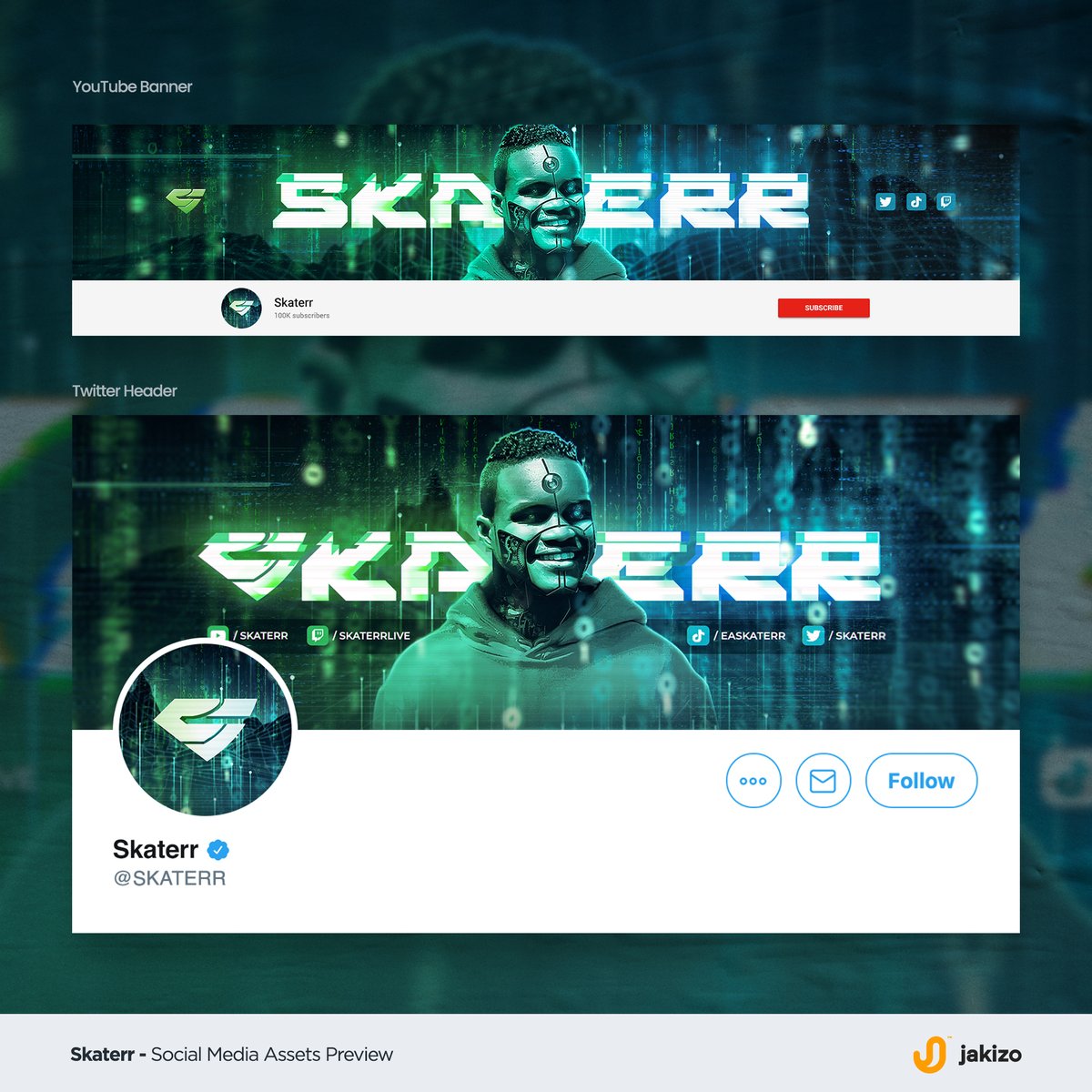 Created this Digital Matrix Social Media Refresh for  @SKATERR 
 
All support &amp; feedback is greatly appreciated.

In need of one like this? Send me a DM, Let's work!
Visit my portfolio: be.net/jakizo