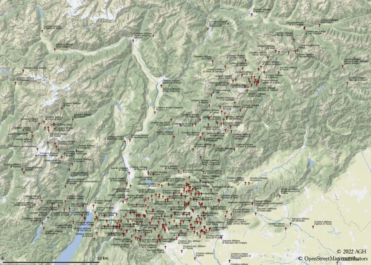 400 cimiteri militari della Grande Guerra lungo la linea del fronte del Sudtirolo
#grandeguerra #cimiterimilitari #trentino