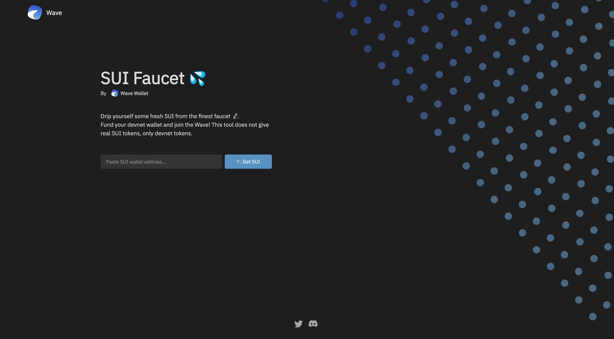 Gm all ☕️. Wallet release will be coming soon. In the meantime, we’ve launched the first ever premium #SUI faucet 🚰! faucet.wavewallet.app Fund your wallet easily with just one click :) Join our discord and twitter for more updates!