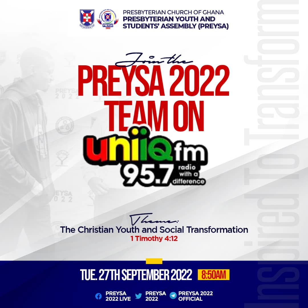 preysa2022's tweet image. The Chairperson of the Central Planning Committee, Mr. Richard  Kwasi Offei, and Head of IT and Communication, Mr. Stanley Toddison, will be on Uniiq FM this morning to talk about #PREYSA2022. 

Please tune in and share. 

#InspiredToTransform