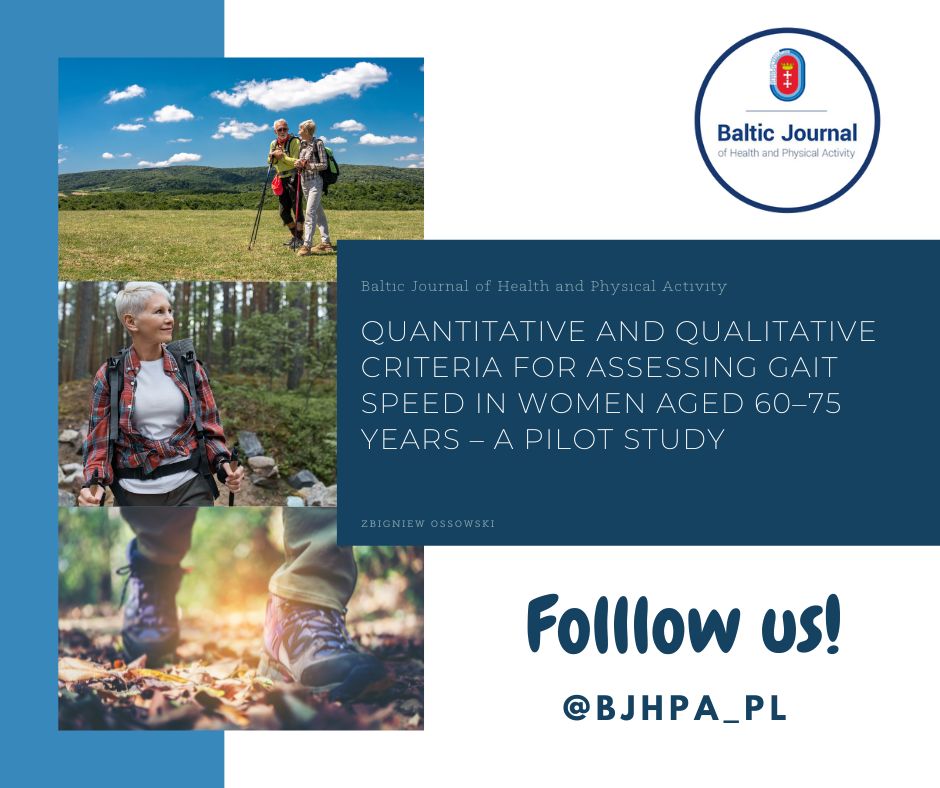 BJHPA_PL's tweet photo. Quantitative and qualitative criteria for assessing gait speed in women aged 60–75 years – A pilot study.

--> https://t.co/8Hvpg6xlLl

#walk #walking #nordic #old #badanie
Follow us! @BJHPA_PL https://t.co/gtHqwsK4Lw