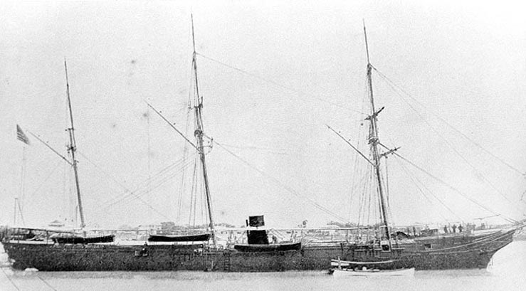 AbbeygateStreet's tweet photo. @irishacw @CWBluejackets Landsman Richard E Barrett served finally on the USS Wachusett which sailed from Boston in March 1865 to track a Confederate commerce raider in the South China Sea. Spent its time in the Far East before returning to the US. Here at anchor in Shanghai. https://t.co/nlw51vzuRI