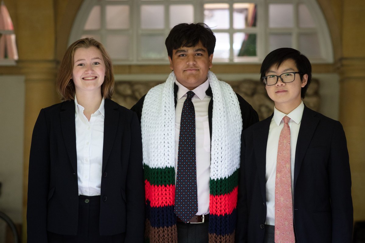 The scientists of tomorrow. 
Congratulations to Sixth Form pupils Kate, Taanvir and Alvin, whose science essays were recognised in the Stewart McDowall Prize, exploring the topics of Reversible Computing, Transition Metal Catalysis, and Epigenetics. #UKscience #SixthForm
