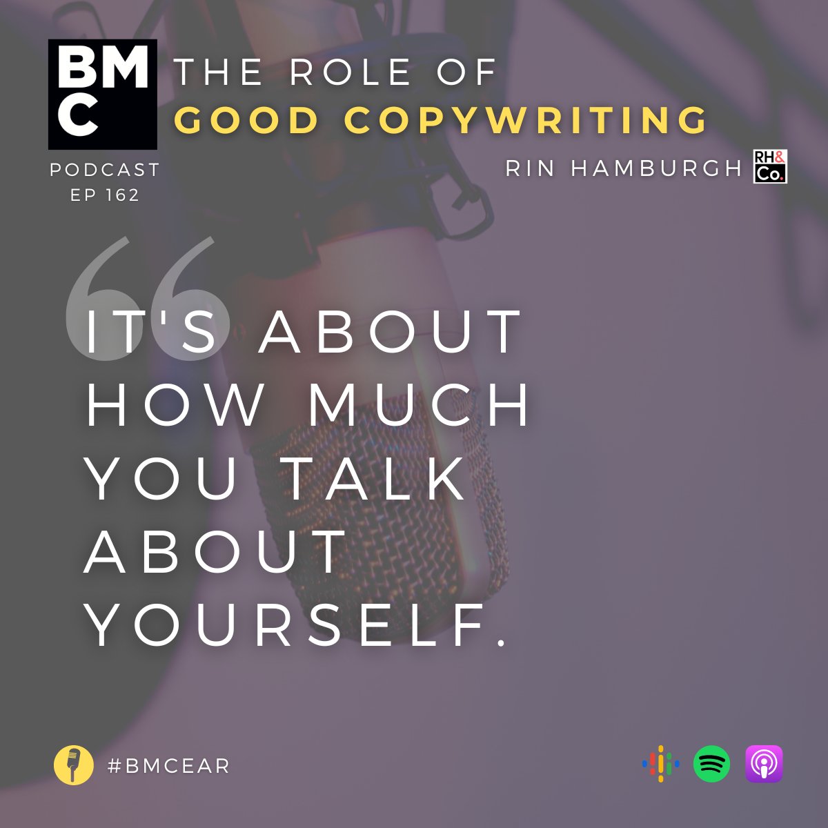 A new week means more #businessmarketing podcast... Ep162 is here!👏🏼

@DaveStevensNow speaks to Rin of <a href="/rinhamburghco/">Rin Hamburgh & Co</a> on the role of good #copywriting!💬➡️bit.ly/2utlpuW

#BMCear #b2bpodcast