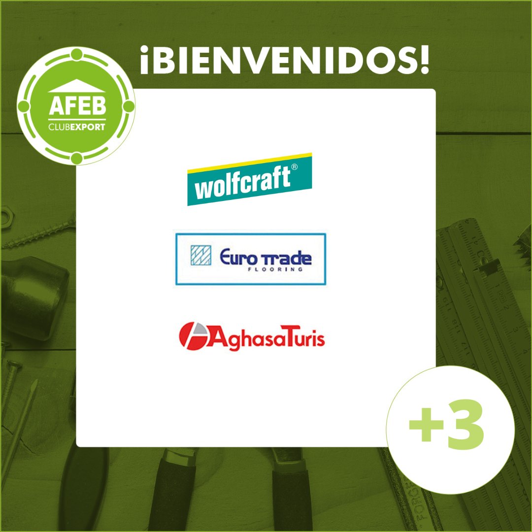 BricoAFEB's tweet photo. ✈ Club Export de AFEB inicia el último trimestre del año con 3 nuevos miembros: Wolfcraft, Aghasa Turis y Euro Trade Flooring.

Descubre toda la info en: https://t.co/TFSTlAgrMd

No te pierdas el vídeo testimonial: https://t.co/G1DZTyqand

#afeb #bricoafeb #clubexport https://t.co/qe3Hn8p6sm