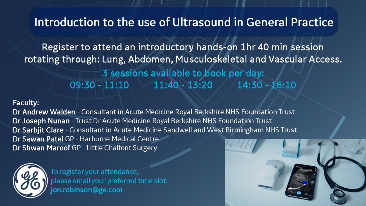 Victoria O'Connor (@vicl93) on Twitter photo Free hands on ultrasound education for delegates at <a href="/BestPracticeUK/">Best Practice</a>
Join expert clinicians on the GE Healthcare booth for taster sessions on how #POCUS can aid clinical practice in #primarycare.
📧 jon.robinson@ge.com to book your place!
#POCUS #MSK Free hands on ultrasound education for delegates at <a href="/BestPracticeUK/">Best Practice</a>
Join expert clinicians on the GE Healthcare booth for taster sessions on how #POCUS can aid clinical practice in #primarycare.
📧 jon.robinson@ge.com to book your place!
#POCUS #MSK