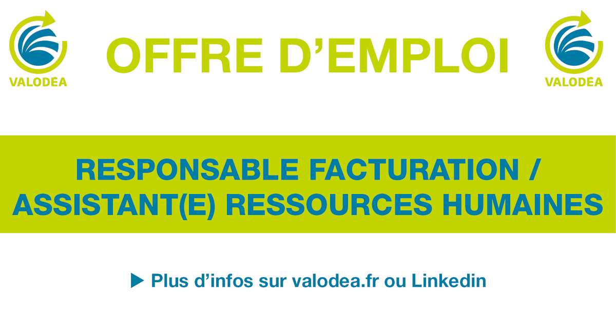 valodea08's tweet image. 💼 [VALODEA RECRUTE] 📣
- #responsable facturation / assistant ressources humaines 
- #technicien #déchet 

✅ N&apos;hésitez-pas à #partager l&apos;#offre d&apos;emploi et à mentionner des personnes !
ℹ️ valodea.fr