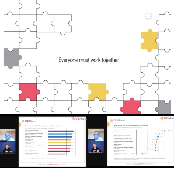 _HQAI's tweet photo. "Accountability is an approach", said @Tanyawood00 from @CHS_Alliance, a learning and participative journey that is based on listening. #AccountabilityIsNonNegotiable https://t.co/GZDitkCeGc