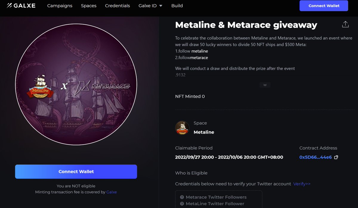 MetaLine X (@metaline001) on Twitter photo 💥#MetaLine x <a href="/metarace_io/">🐴 MetaRace Horse Racing</a> Giveaway
📅09/27 20:00 - 10/06 20:00 GMT+08:00
🎁50 nft ships+$500 Meta
To Enter
✅Follow <a href="/Metaline001/">MetaLine X</a> & <a href="/metarace_io/">🐴 MetaRace Horse Racing</a>
✅RT&❤️
💠Claim Now:
galxe.com/metaline/campa…
#GameFi #NFTs #P2E #Giveaway #Airdrops 💥#MetaLine x <a href="/metarace_io/">🐴 MetaRace Horse Racing</a> Giveaway
📅09/27 20:00 - 10/06 20:00 GMT+08:00
🎁50 nft ships+$500 Meta
To Enter
✅Follow <a href="/Metaline001/">MetaLine X</a> & <a href="/metarace_io/">🐴 MetaRace Horse Racing</a>
✅RT&❤️
💠Claim Now:
galxe.com/metaline/campa…
#GameFi #NFTs #P2E #Giveaway #Airdrops