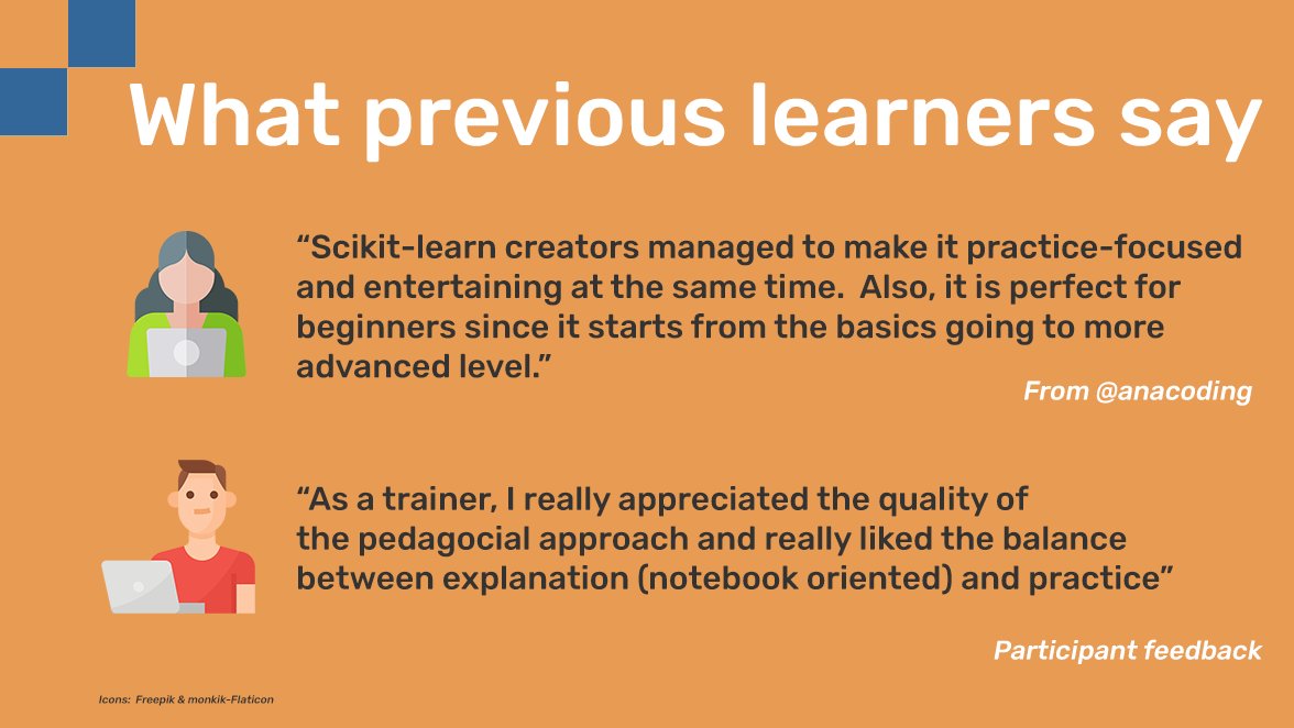 InriaLearnLab's tweet image. Want to boost your #MachineLearning skills with @scikit_learn team? 
Join #ScikitLearnMooc: mainly practical, focusing on application examples, based on #Python programming with Jupyter notebooks. 
Course starts on Oct 18 and it&apos;s free!
bit.ly/3fmUzZ0