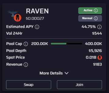 The $RAVEN : $SPARTA liquidity caps were reached and have doubled to 400K to let in more <a href="/raven_protocol/">Raven Protocol 🐦‍⬛</a> liquidity

Thanks to <a href="/gazDeAi/">Gazza.Ai</a> &amp; <a href="/KingLeonidas_SP/">King Leonidas</a> for requesting #OpenTheGates